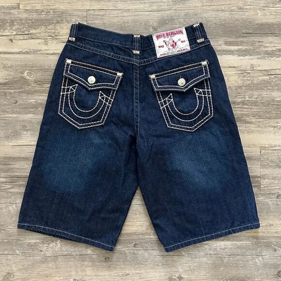 Vintage True Religion Joey Super T Jean Shorts Double Stitching Size 36X14 - Picture 1 of 7